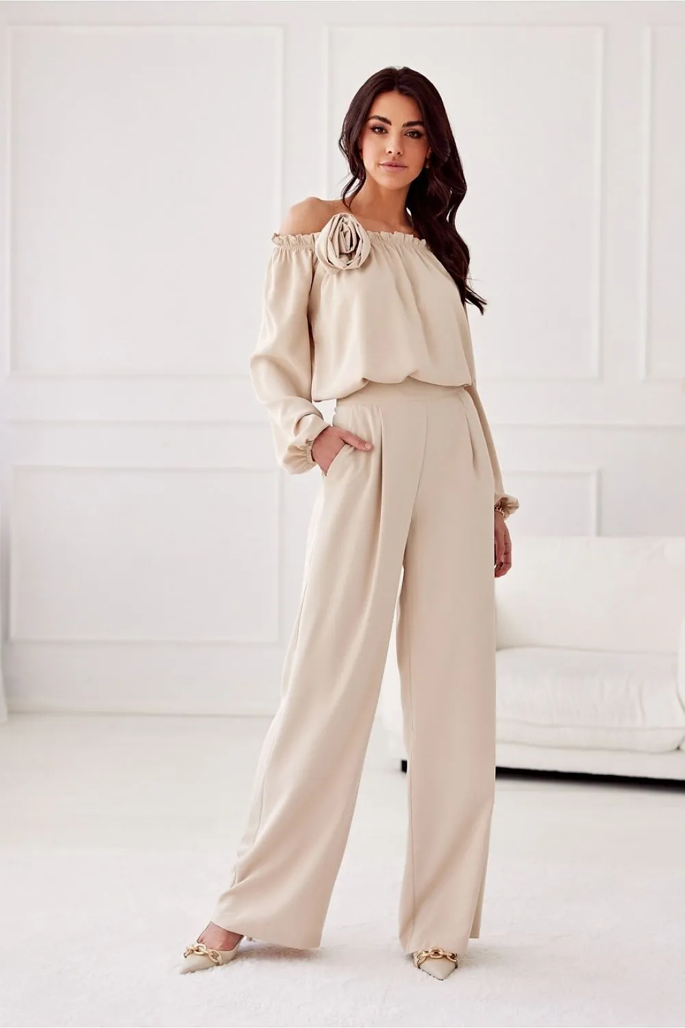 Tailored High-Waist Wide-Leg Trousers