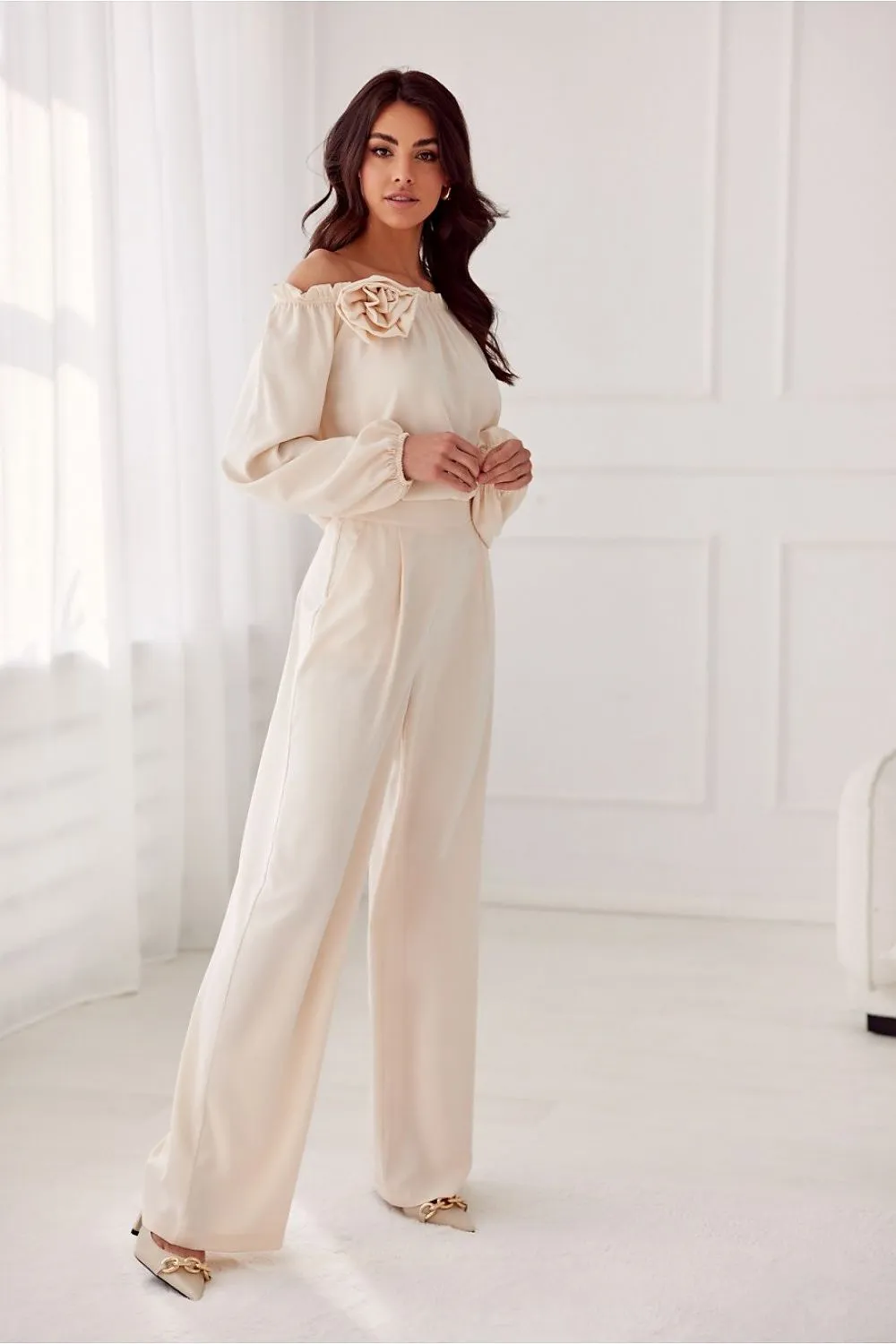 Tailored High-Waist Wide-Leg Trousers
