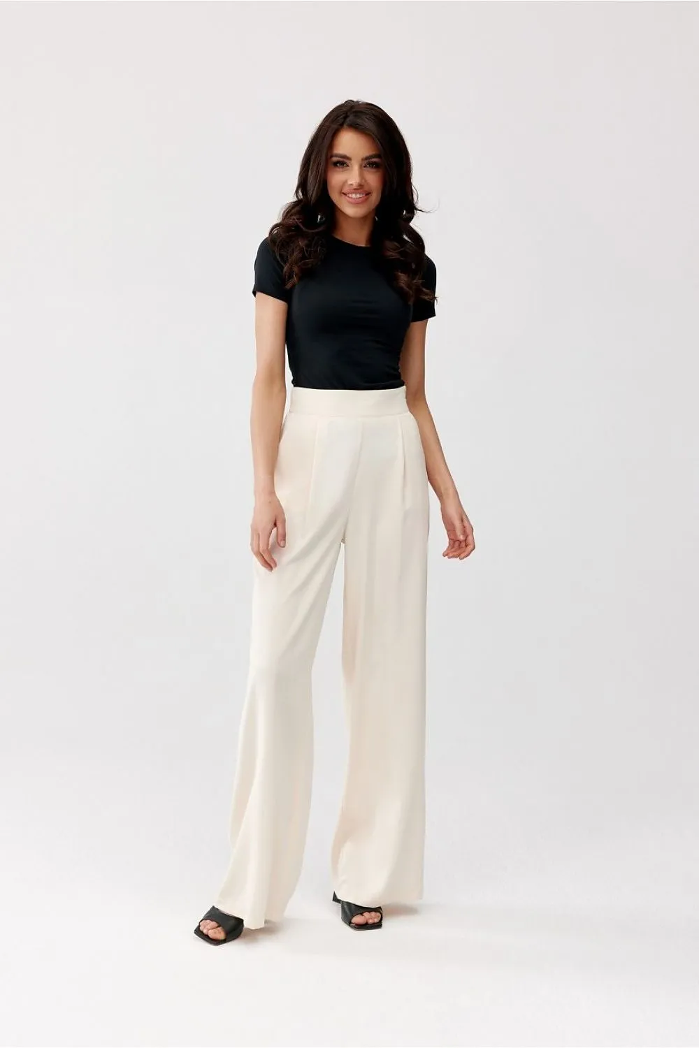 Tailored High-Waist Wide-Leg Trousers