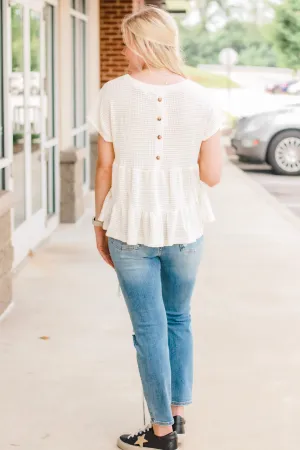Take It Easy Cream Waffle Top