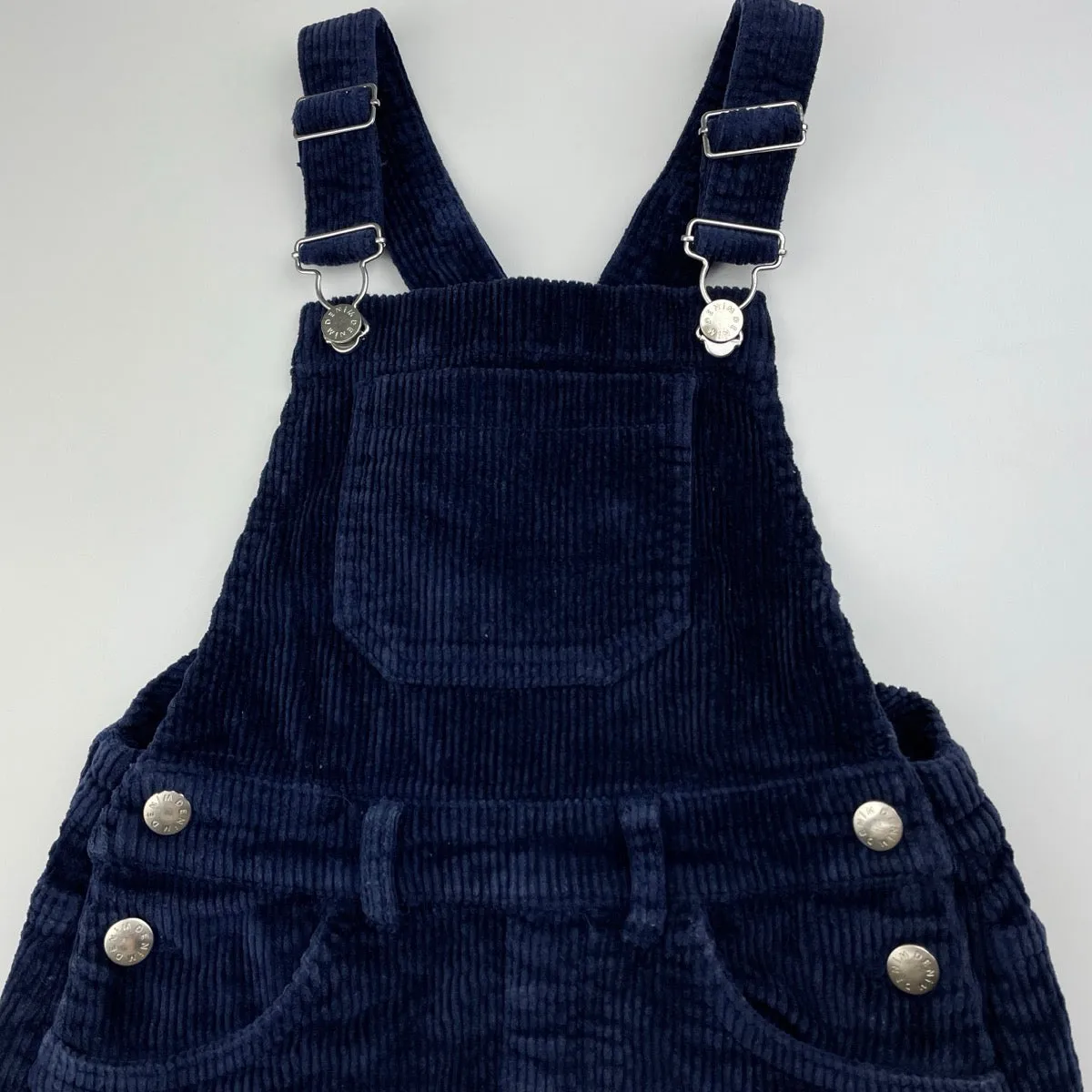 Target navy chunky corduroy overalls dress / pinafore, size 5, Pre-loved