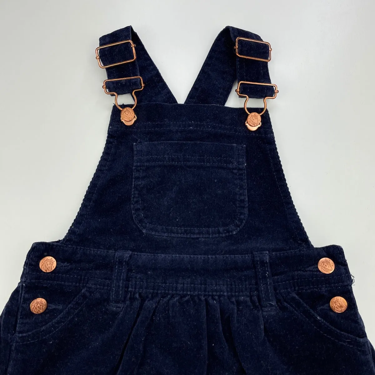 Target navy stretch corduroy overalls dress / pinafore, size 2, Pre-loved