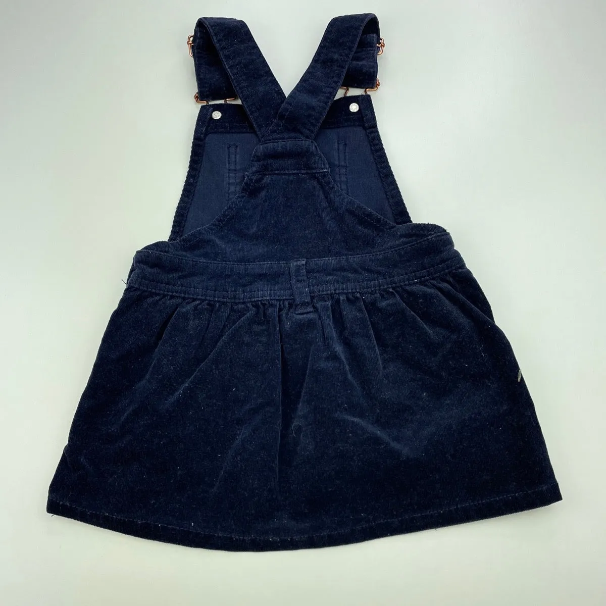 Target navy stretch corduroy overalls dress / pinafore, size 2, Pre-loved