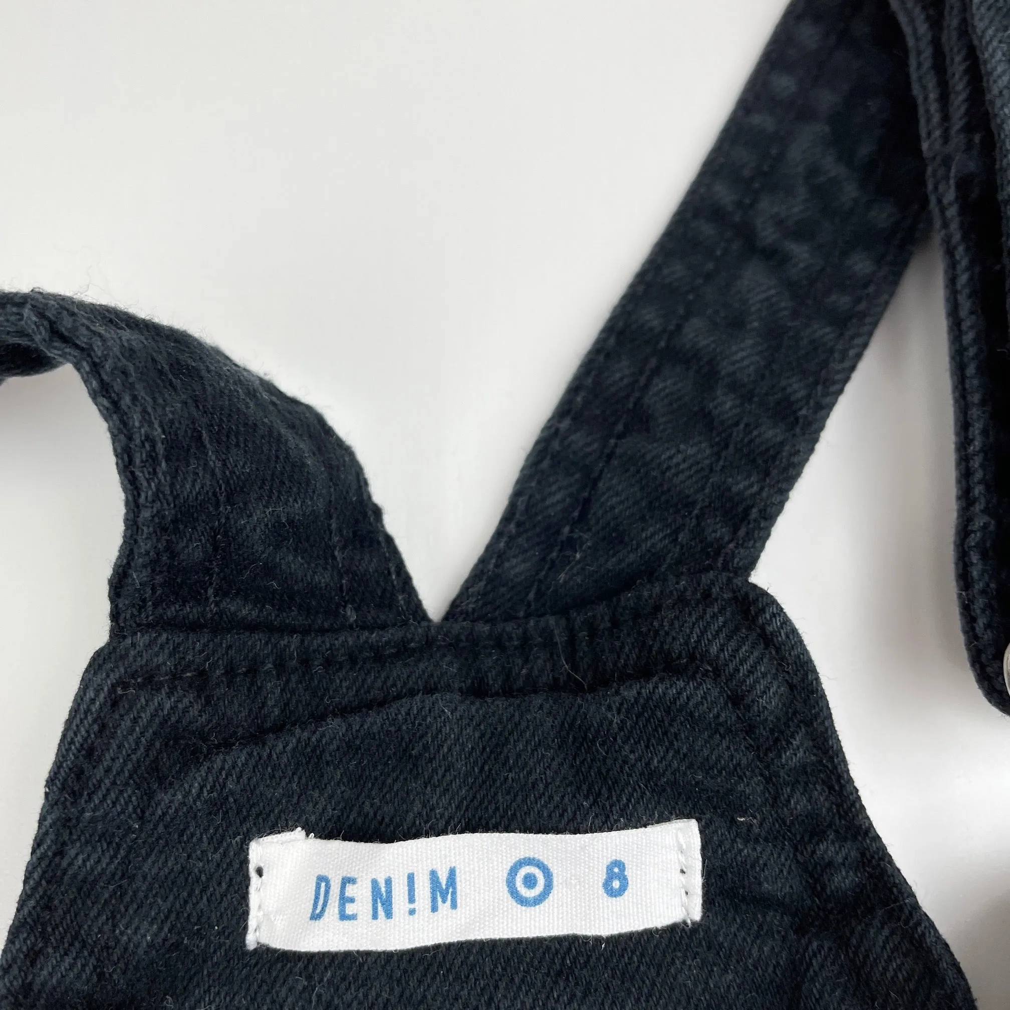 Target stretch denim overalls dress / pinafore, size 8, Pre-loved