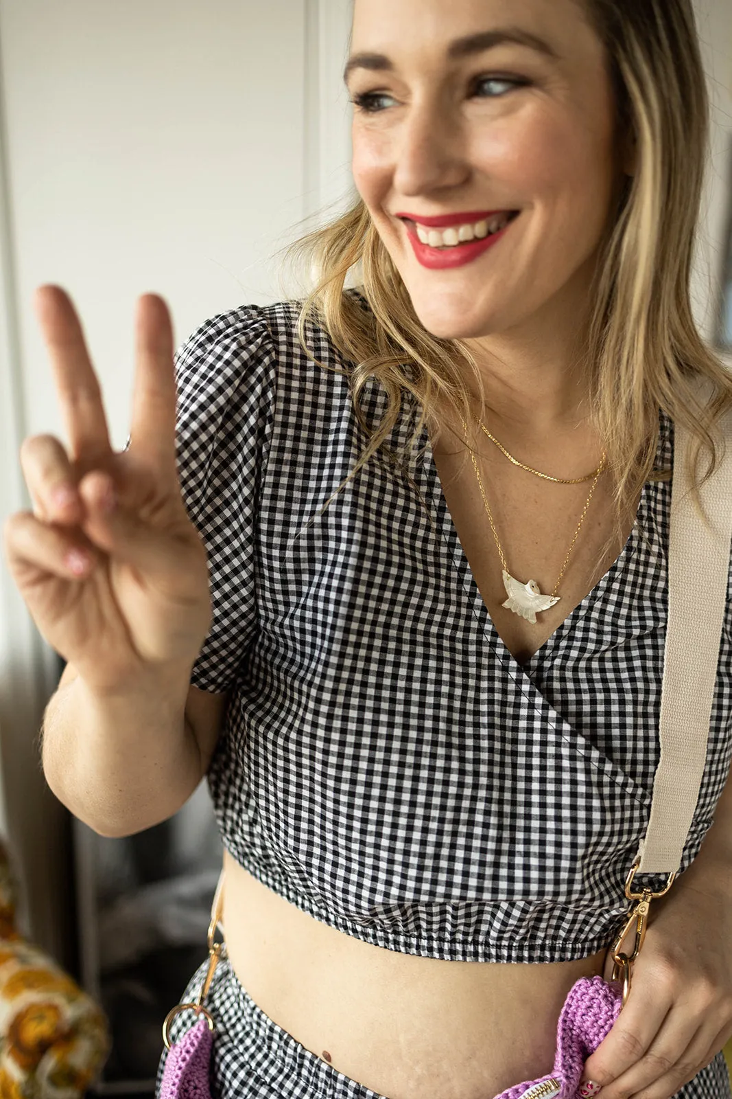 tate top in gingham