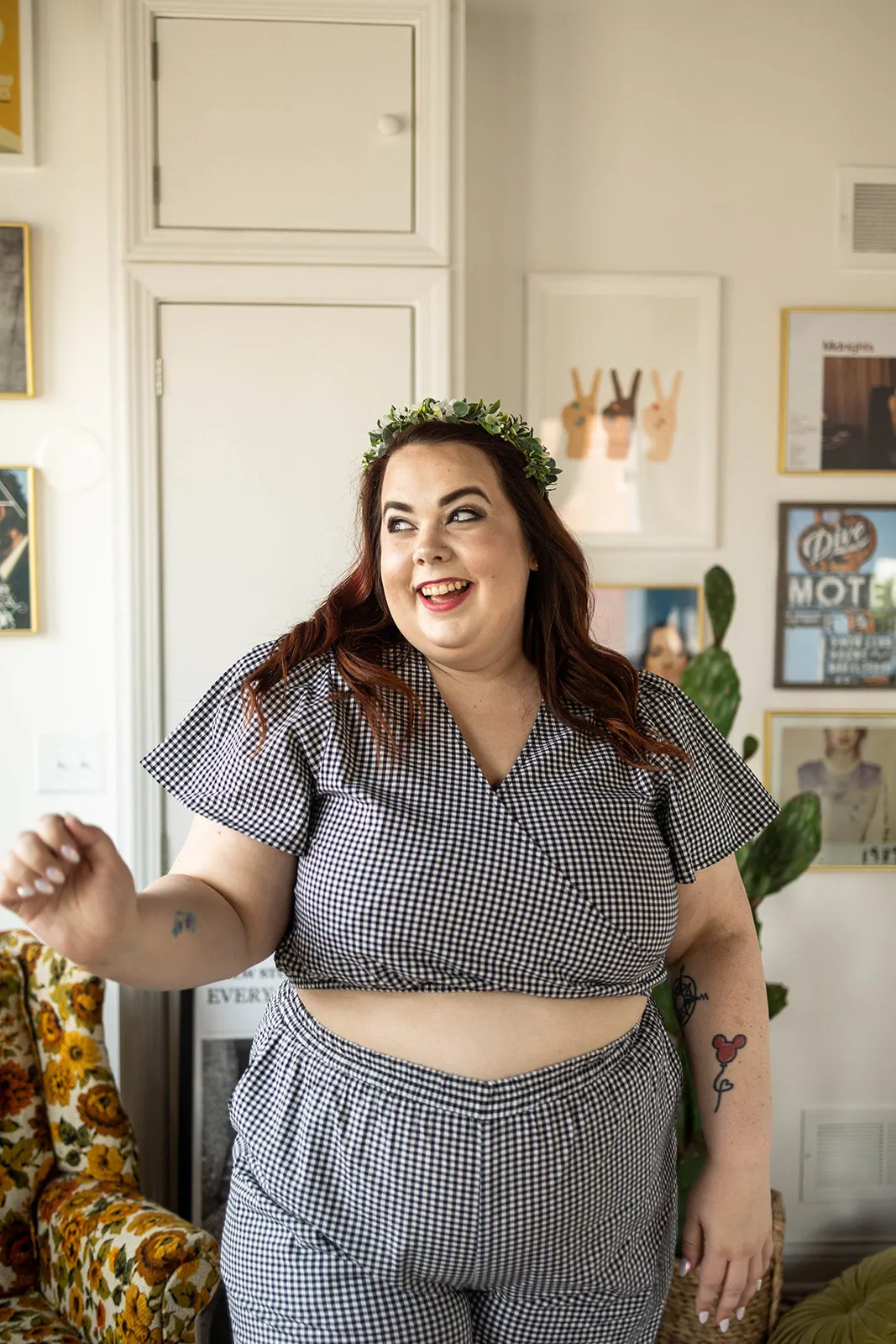 tate top in gingham