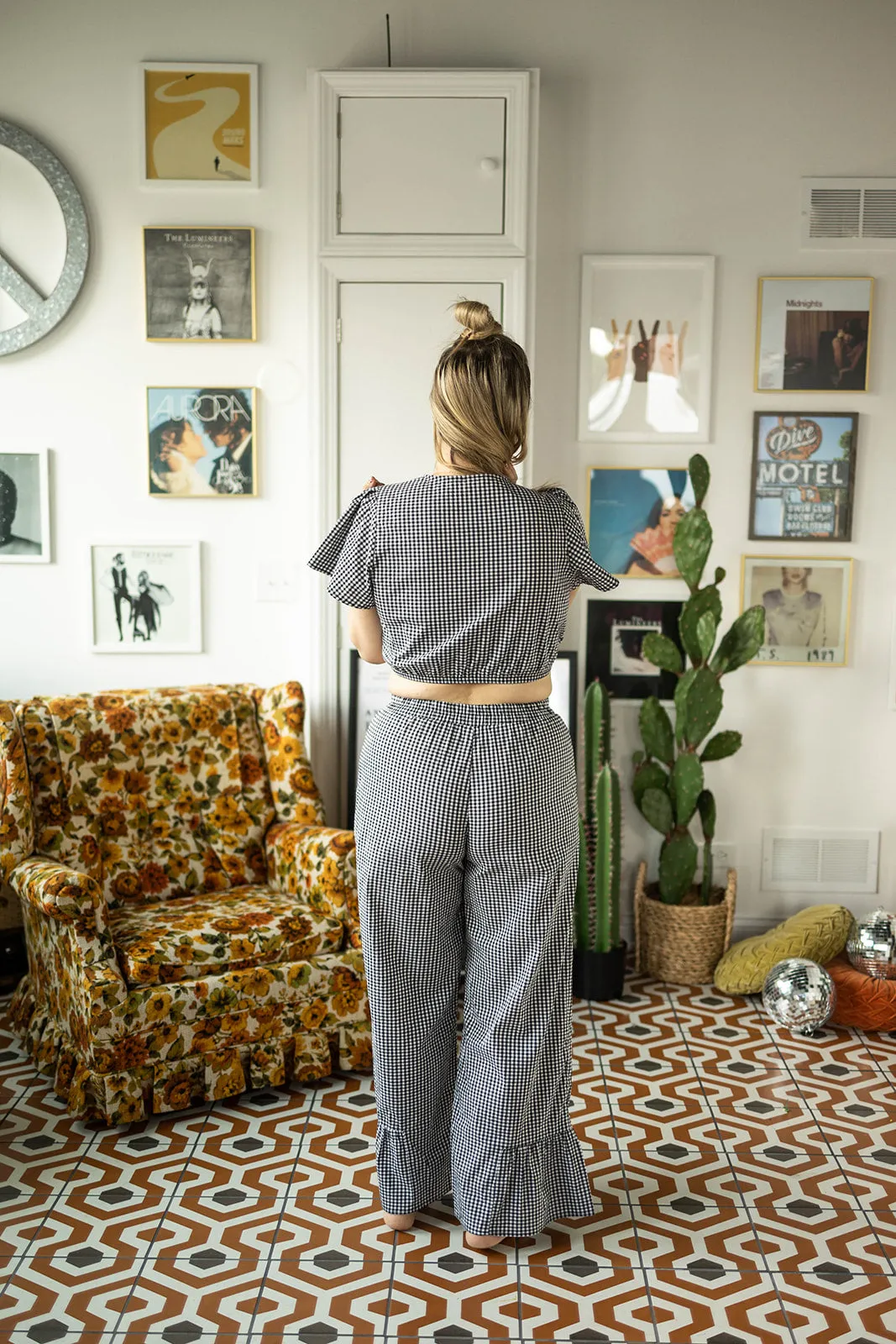 tate top in gingham