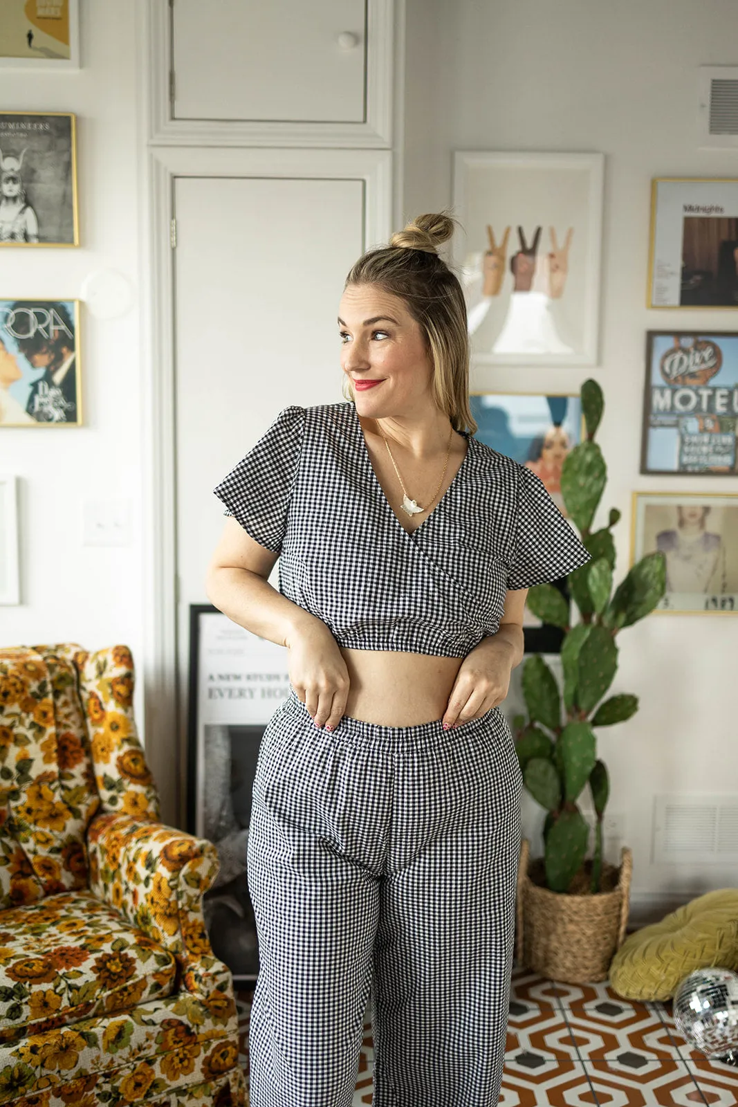 tate top in gingham