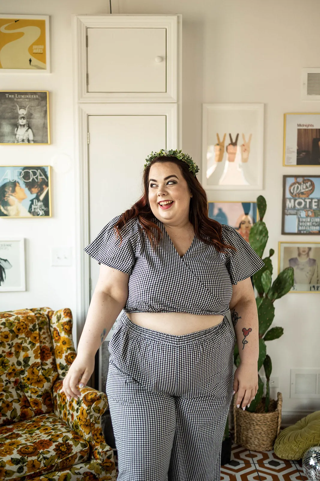 tate top in gingham