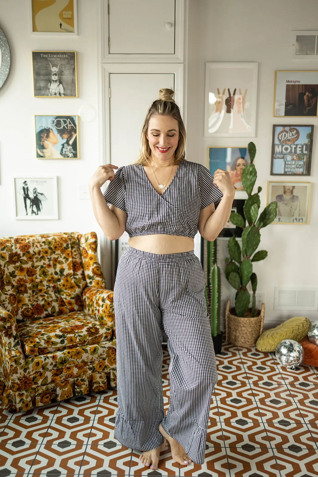 tate top in gingham