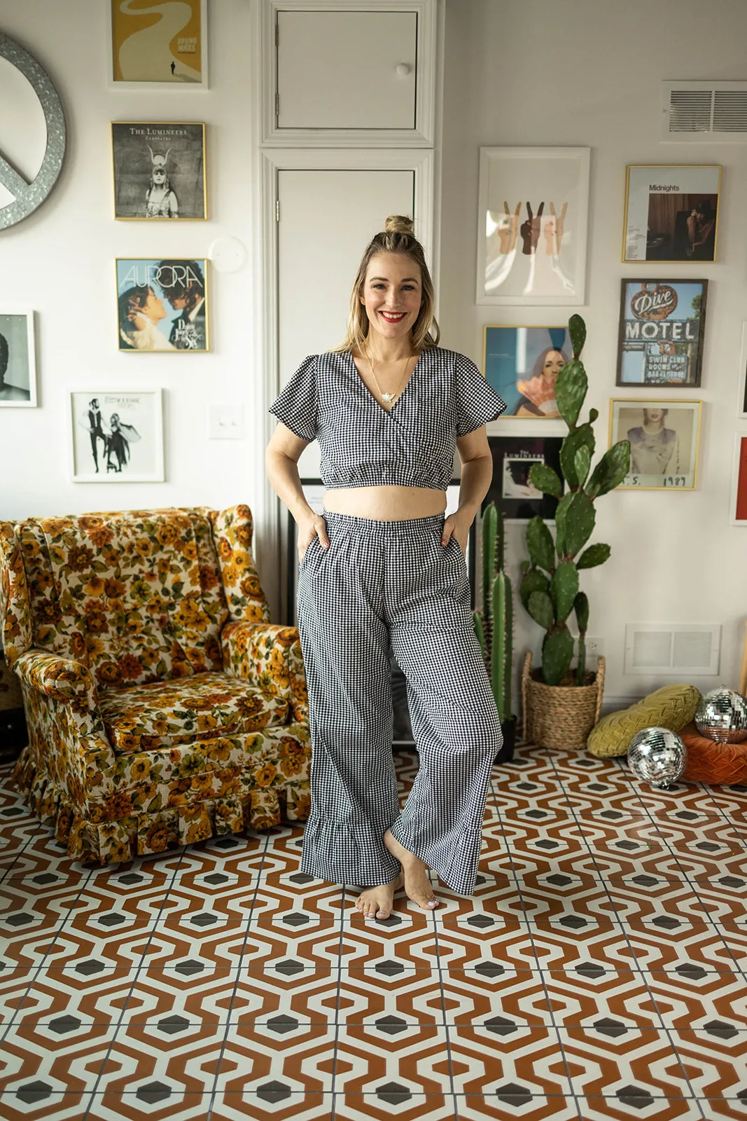 tate top in gingham