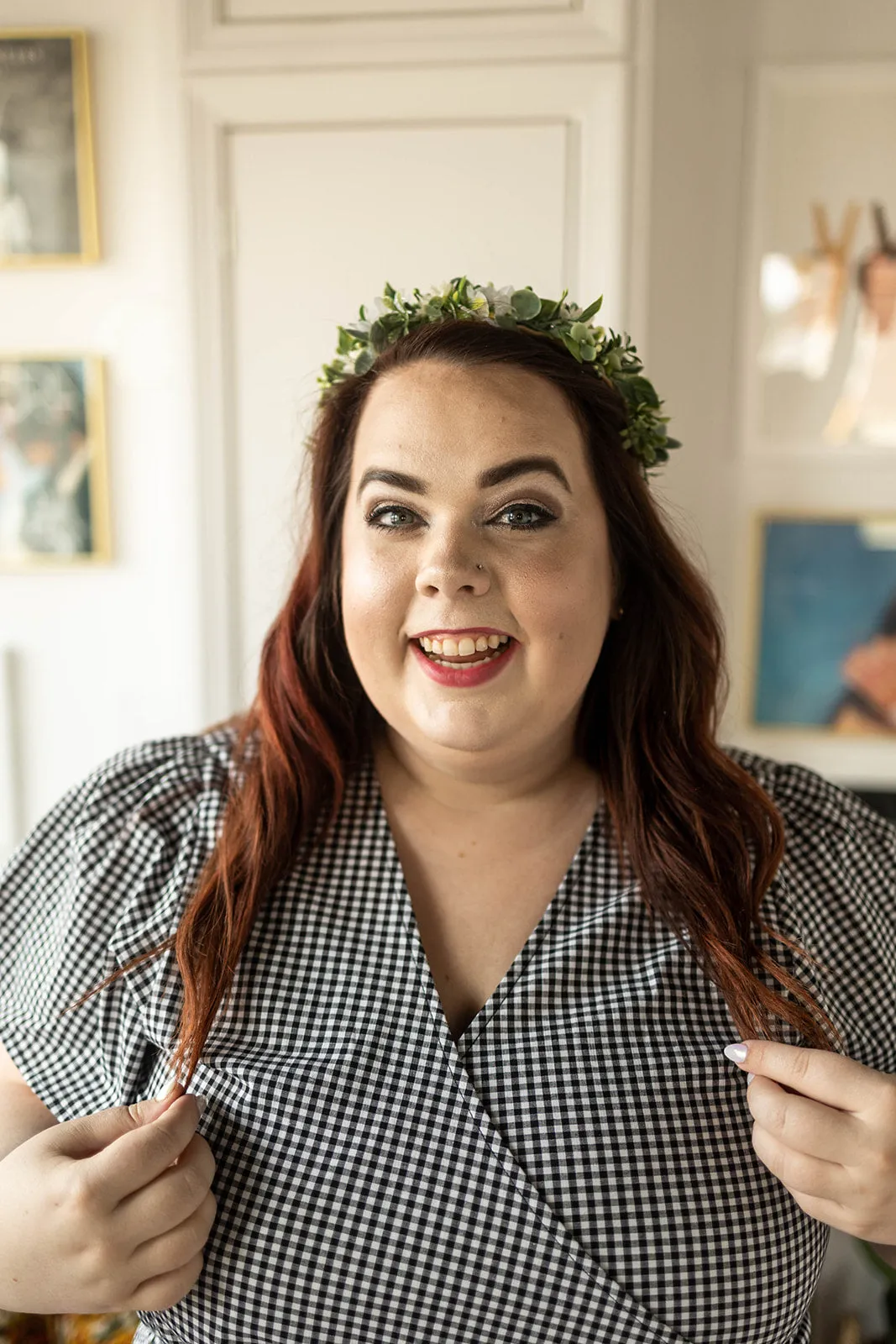 tate top in gingham