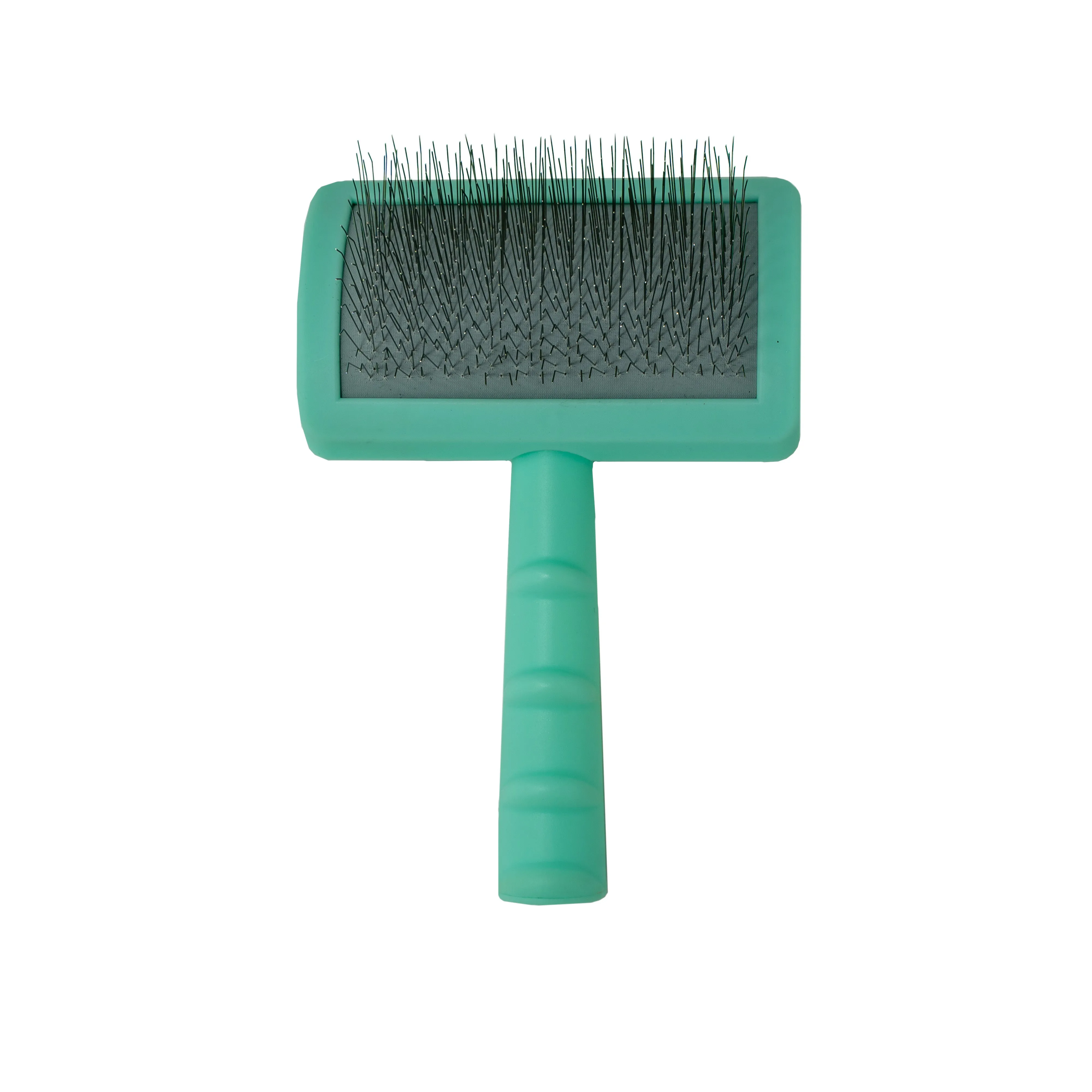 Tauro Pro Line Ergonomic Plastic Dog & Cat Brush Curved Stainless Steel Teeth For Detangling And Comfortable Brushing, teeth 0.79 in, thin