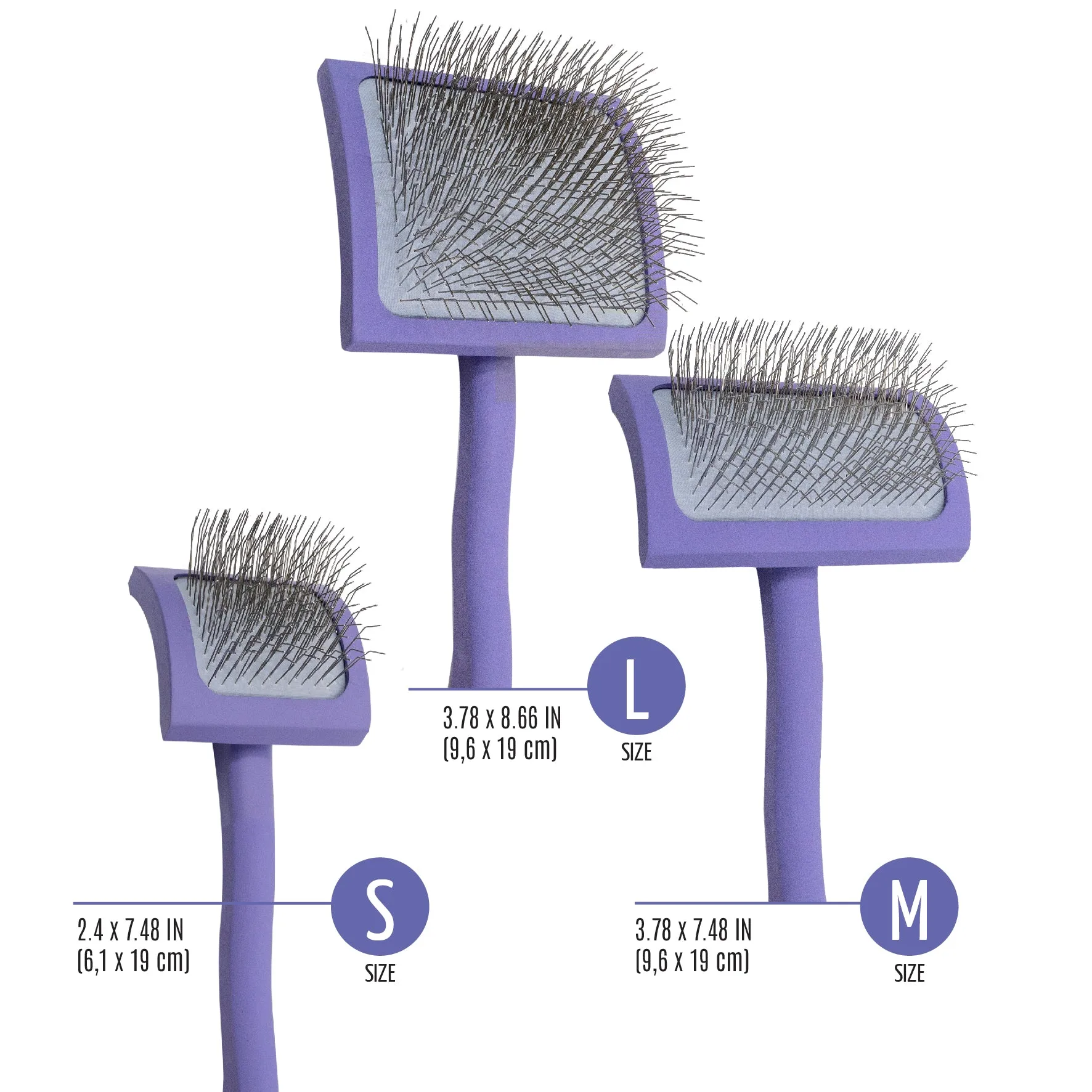 Tauro Pro Line wooden brush, curved, rectangular, pins 0.98, purple