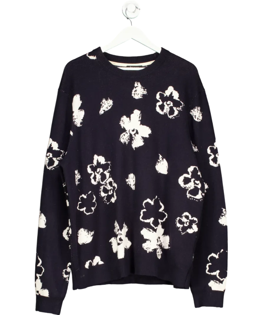Ted Baker Black Monochrome Print Woven Sweater UK 20
