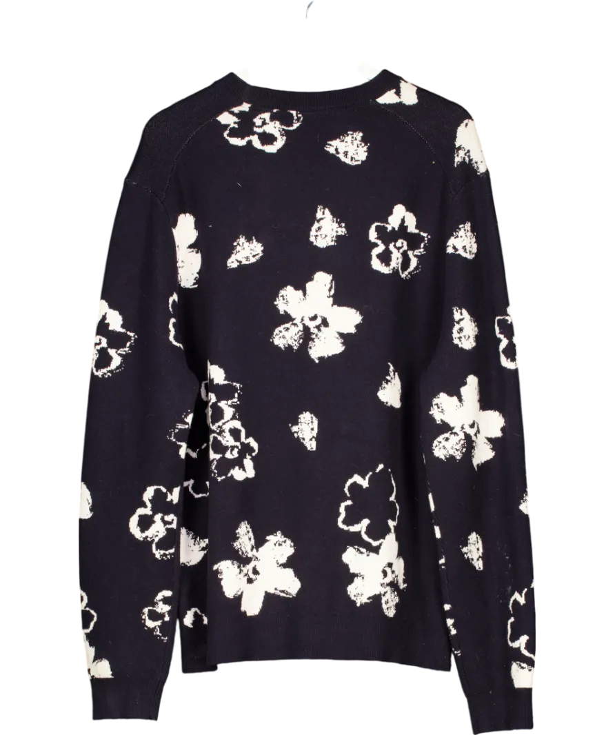 Ted Baker Black Monochrome Print Woven Sweater UK 20
