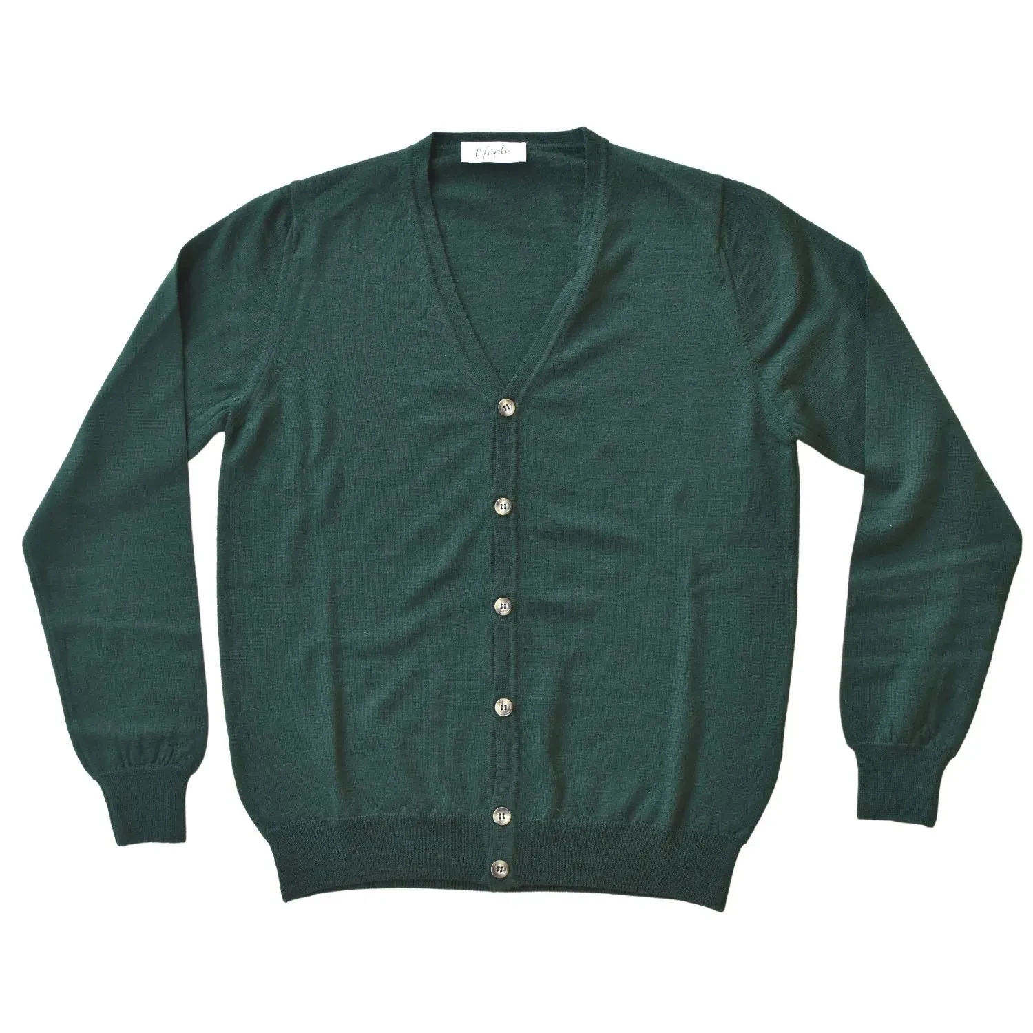 The 100% Merino Italian Cardigan - Green