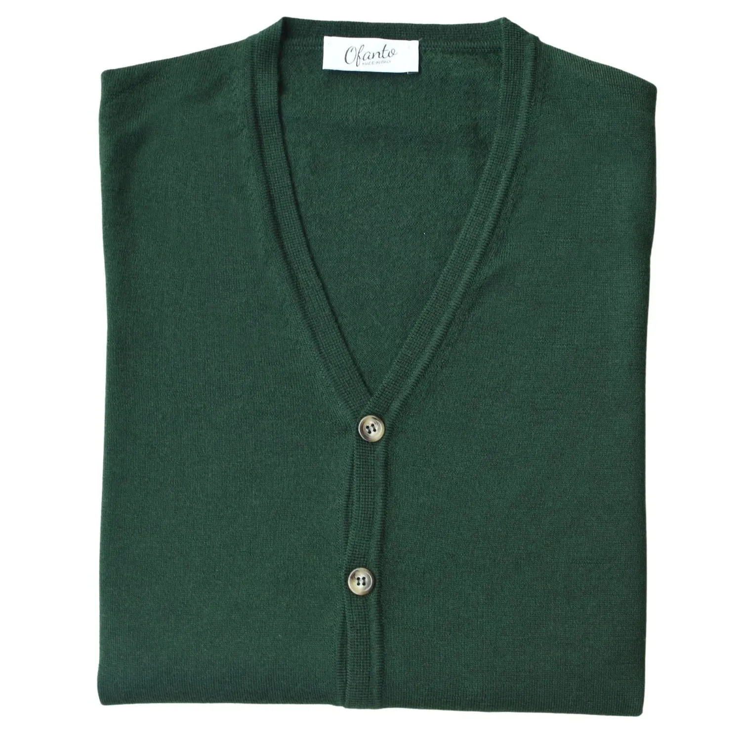 The 100% Merino Italian Cardigan - Green