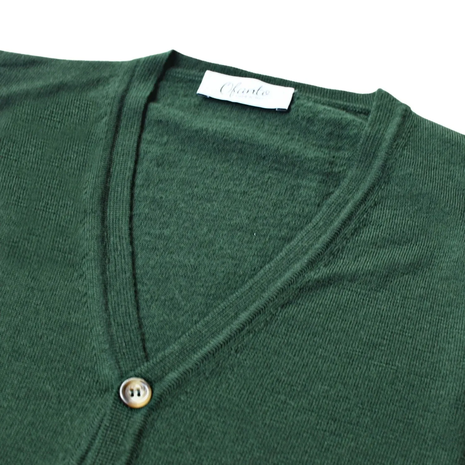 The 100% Merino Italian Cardigan - Green