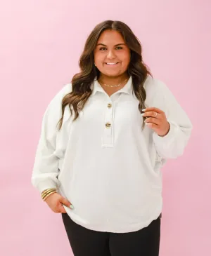 The Harper Button Down Top in Light Gray