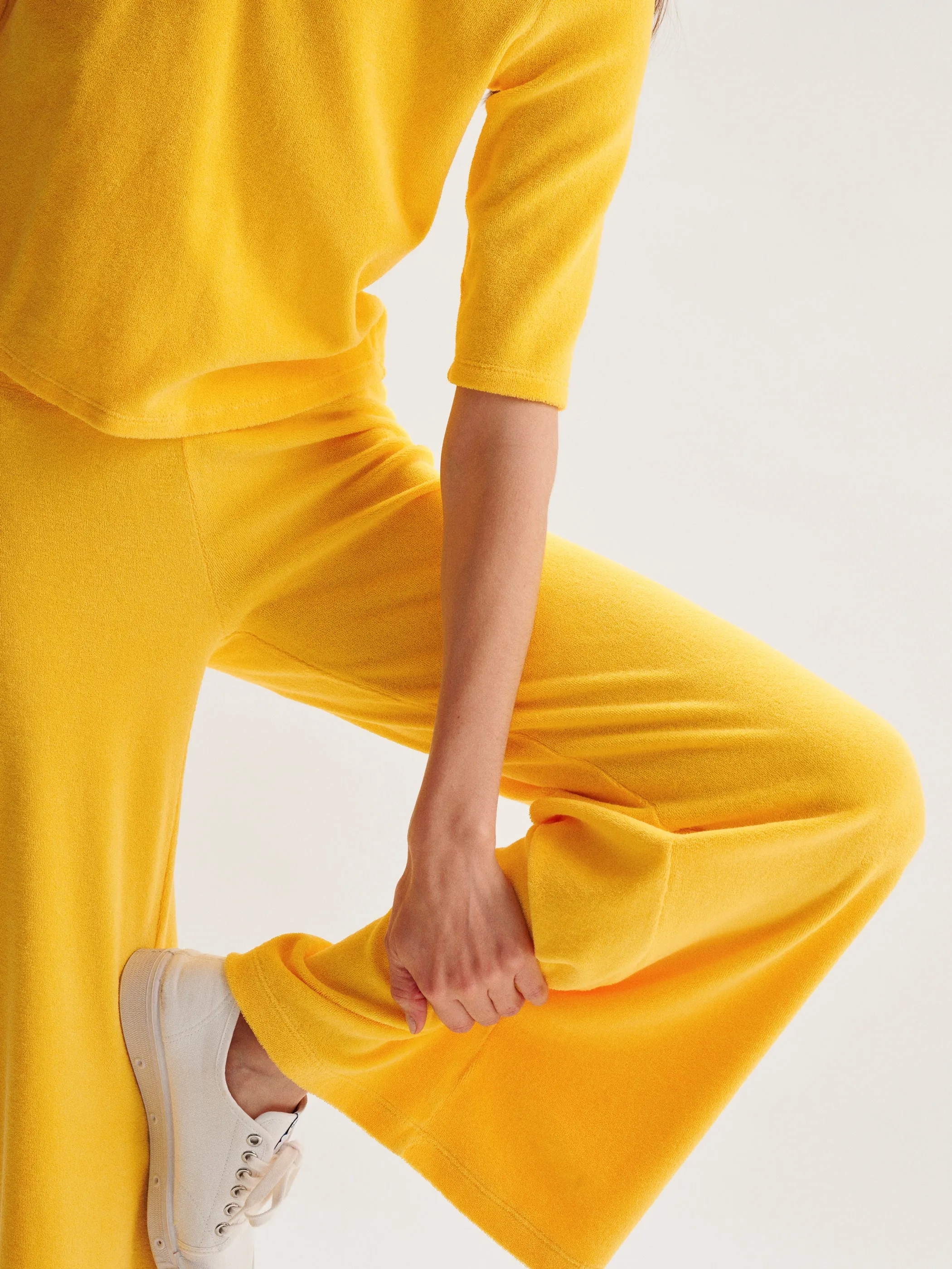 The Lito Low Rise Flare Pants in Terry