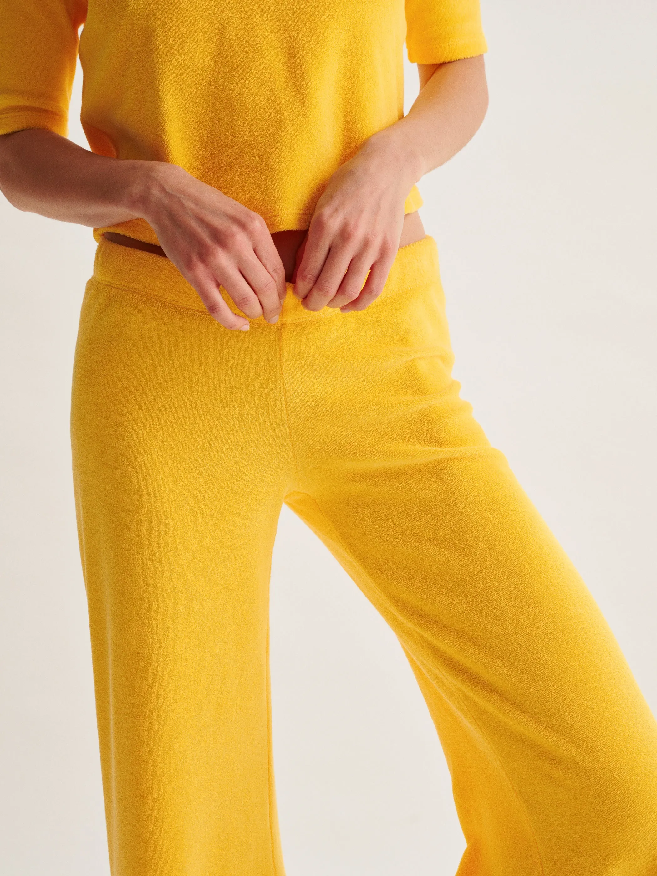 The Lito Low Rise Flare Pants in Terry