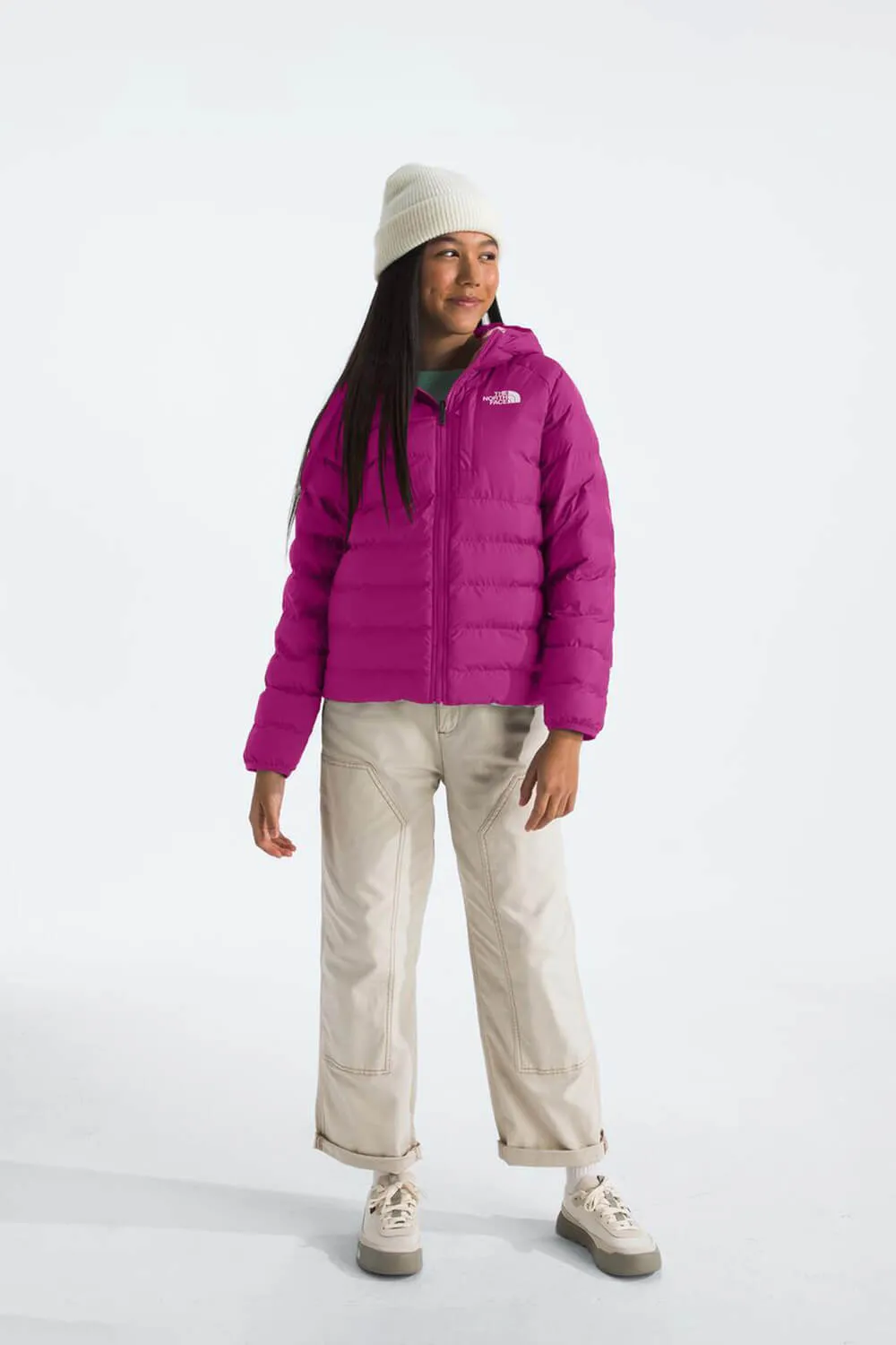 The North Face Reversible Perrito Hooded Jacket for Girls in Deep Mulberry | NF0A88UE-1I7