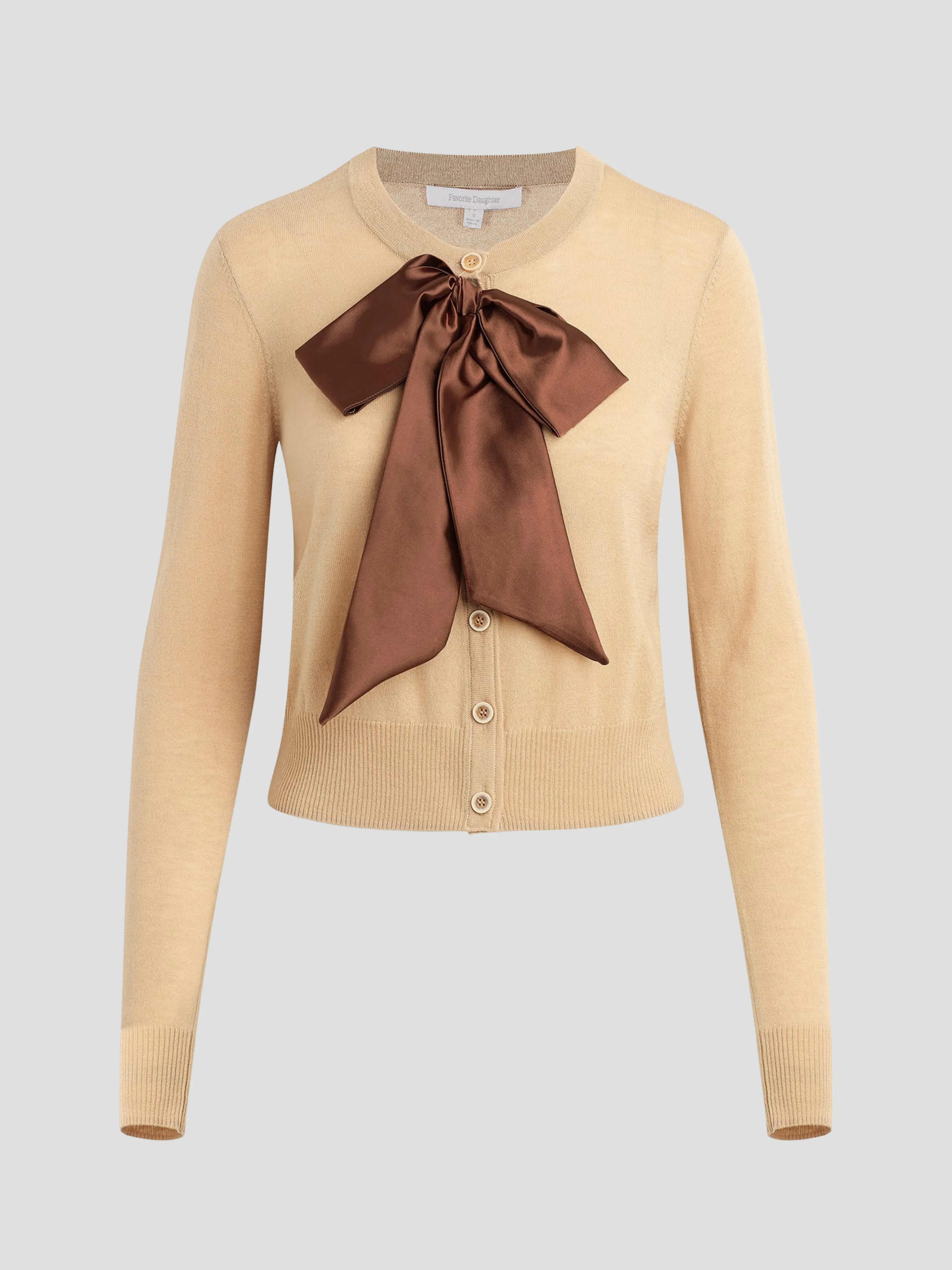 The Take a Bow Cardigan in Sand