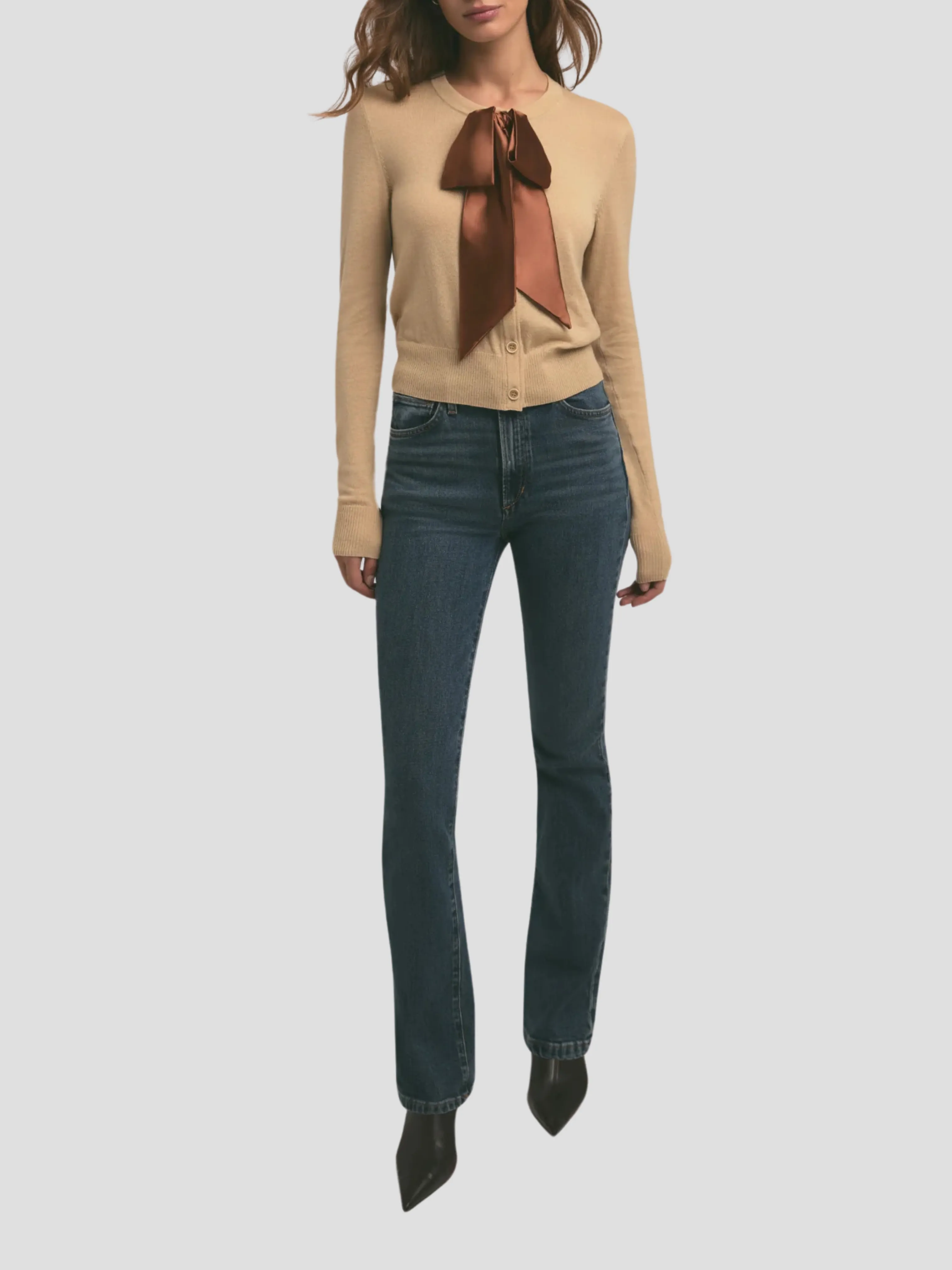 The Take a Bow Cardigan in Sand