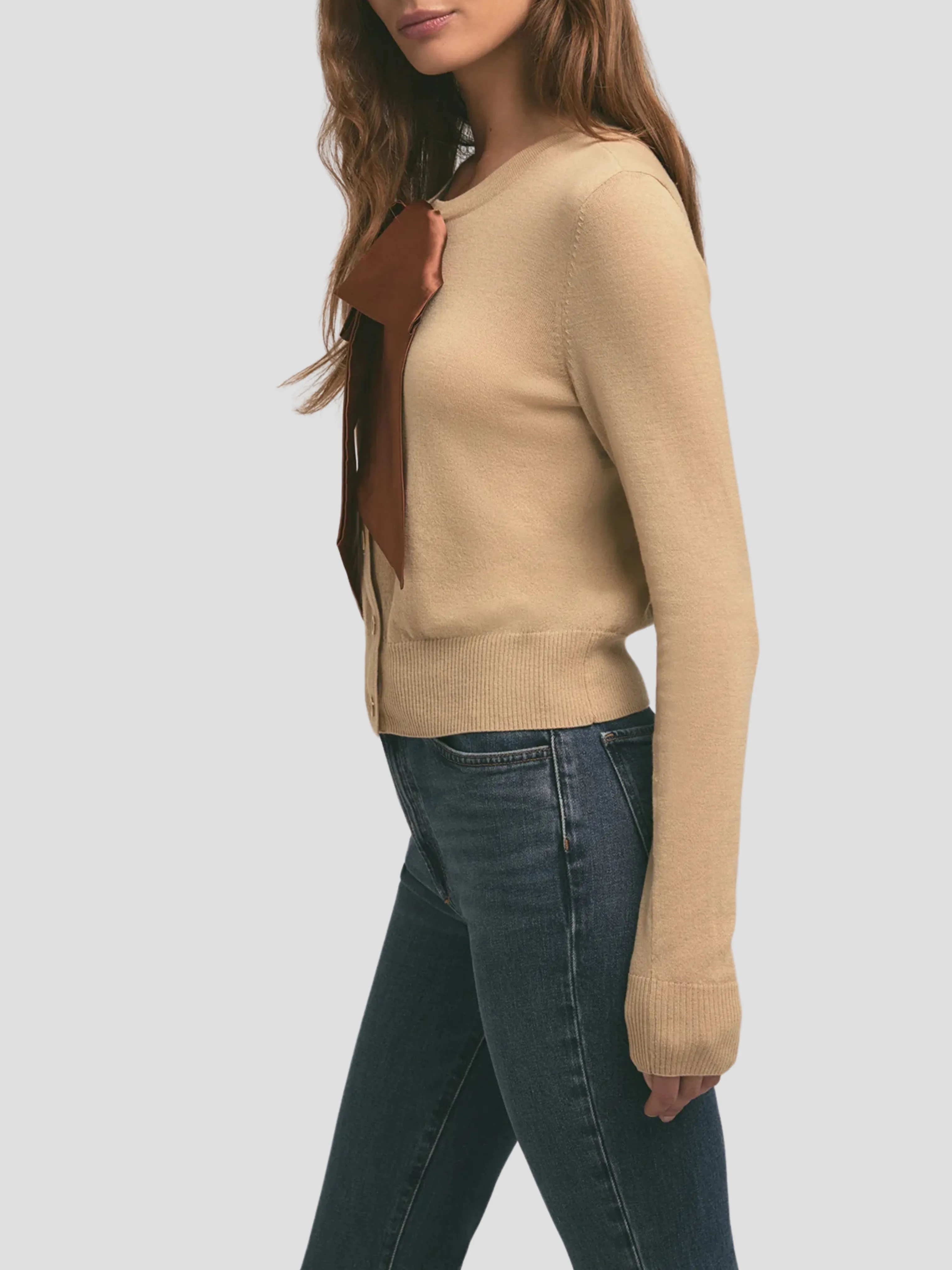 The Take a Bow Cardigan in Sand