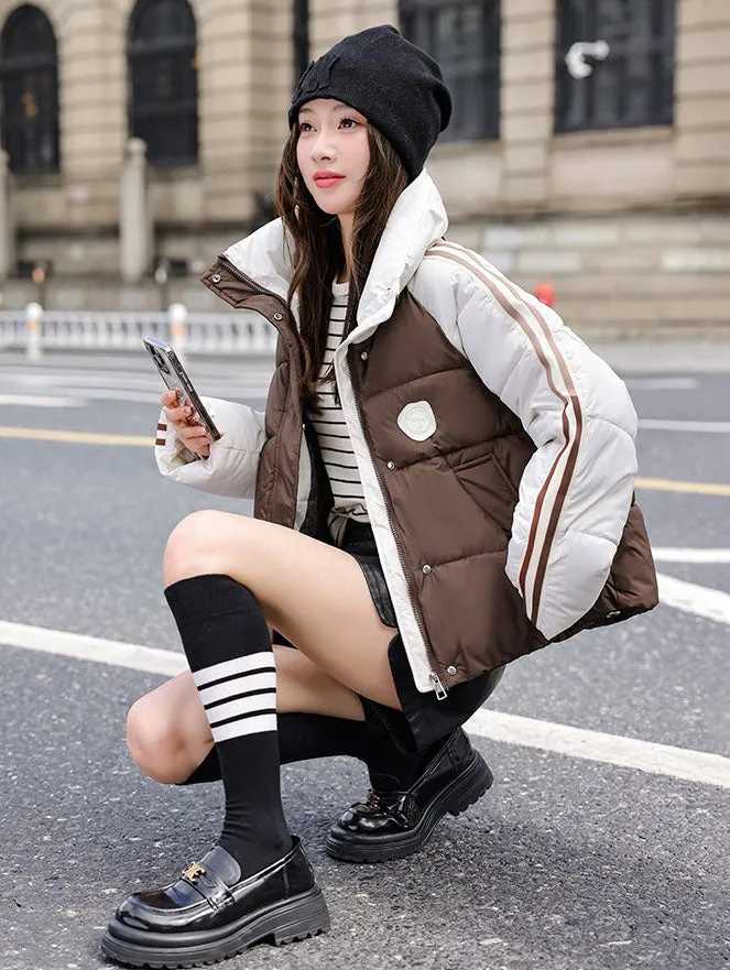 Thickened Windproof and Water-Resistant Puffer Jacket for Women