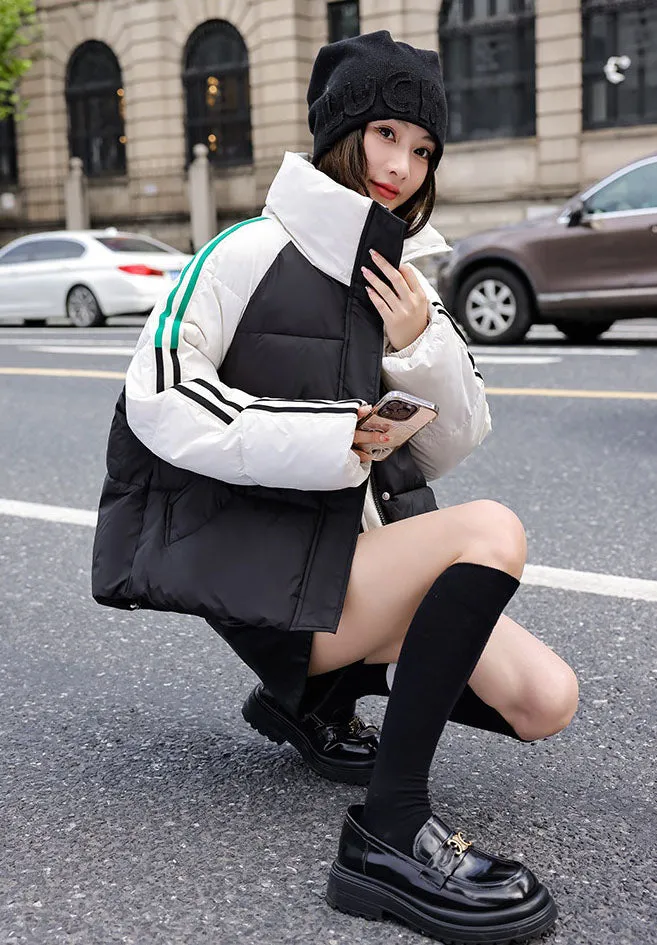 Thickened Windproof and Water-Resistant Puffer Jacket for Women