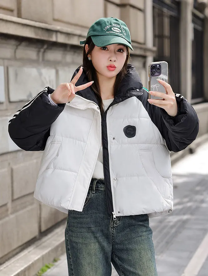 Thickened Windproof and Water-Resistant Puffer Jacket for Women
