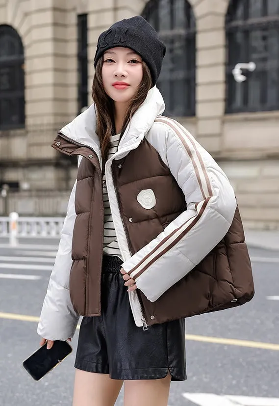 Thickened Windproof and Water-Resistant Puffer Jacket for Women