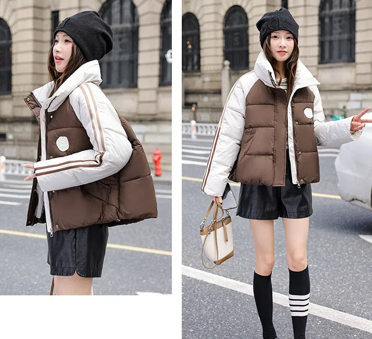 Thickened Windproof and Water-Resistant Puffer Jacket for Women