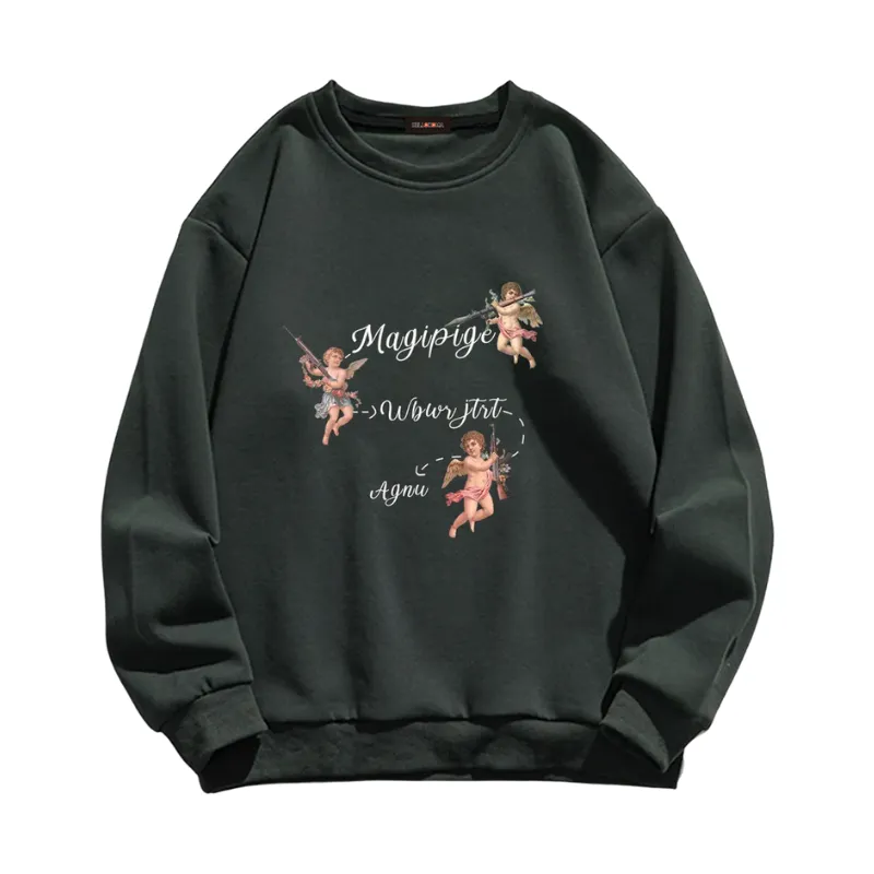 Three little angels with weapons in their hands Sweashirt