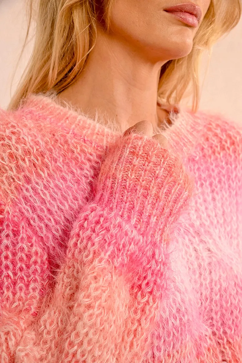 TIE-DYE CABLE-KNIT SWEATER