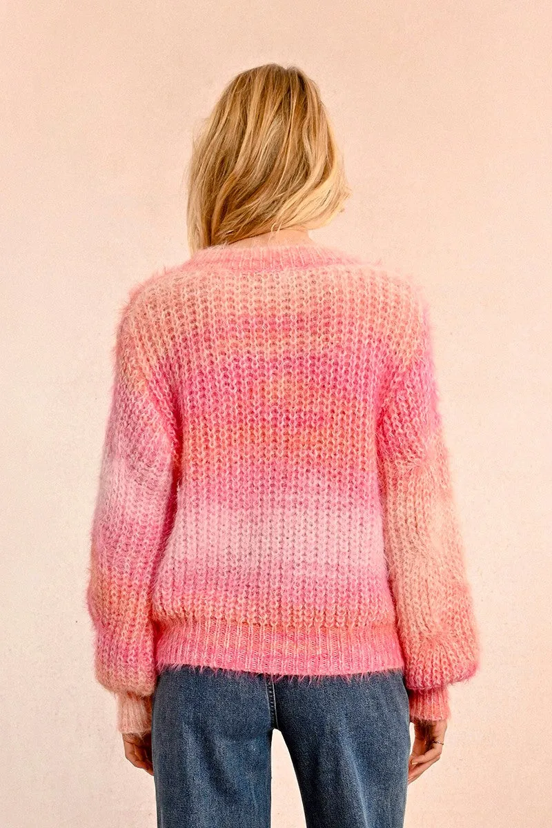 TIE-DYE CABLE-KNIT SWEATER