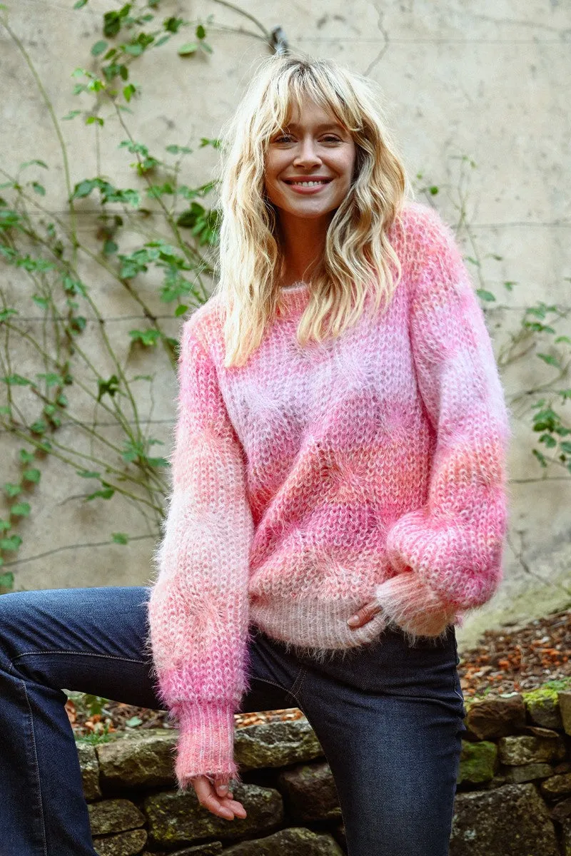 TIE-DYE CABLE-KNIT SWEATER