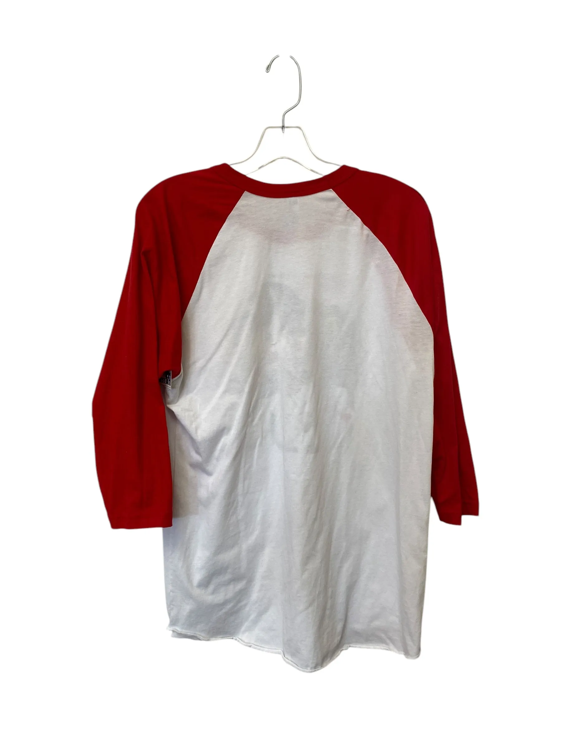 Top 3/4 Sleeve Basic By American Apparel In Red & White, Size: M