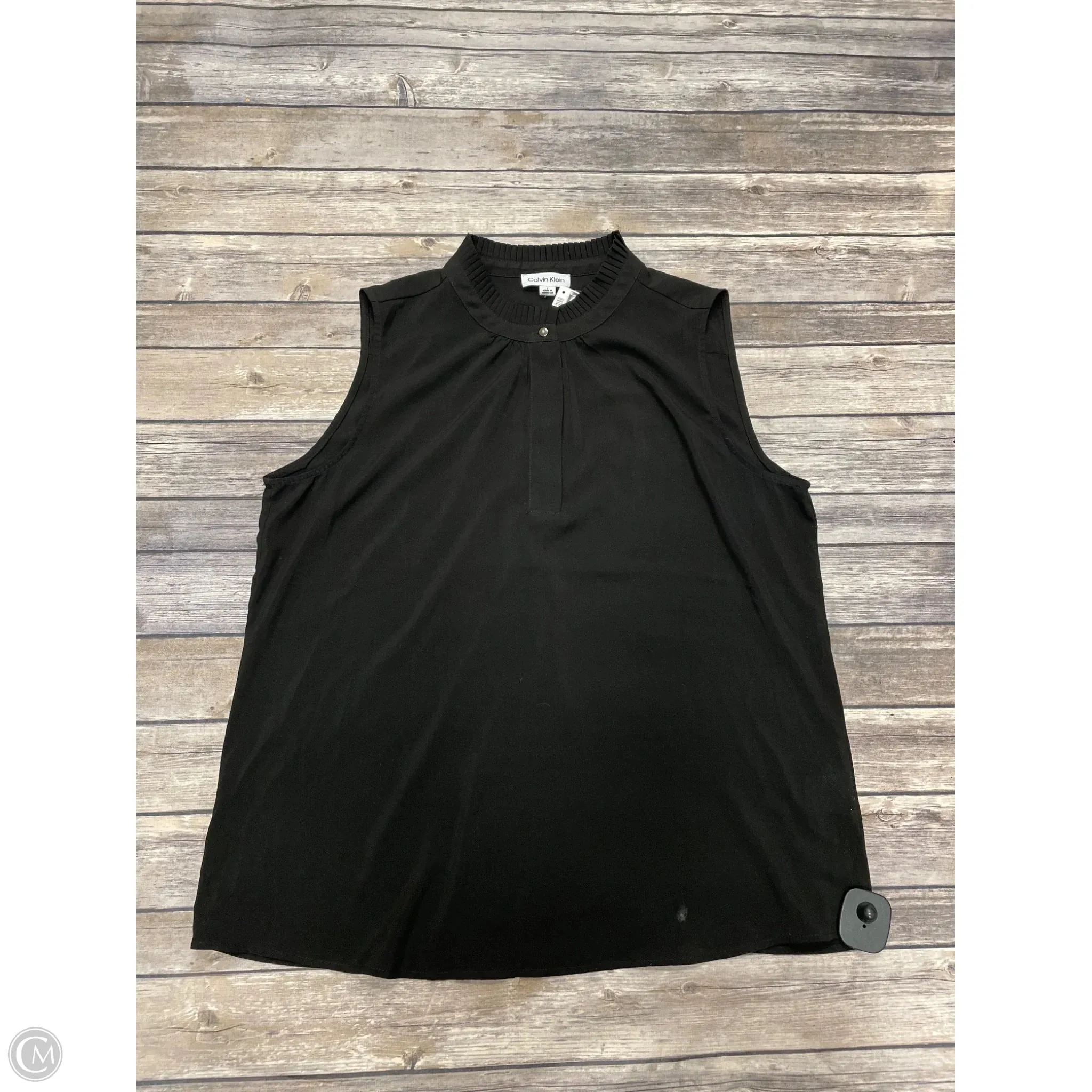 Top Sleeveless Basic By Calvin Klein In Black, Size: L