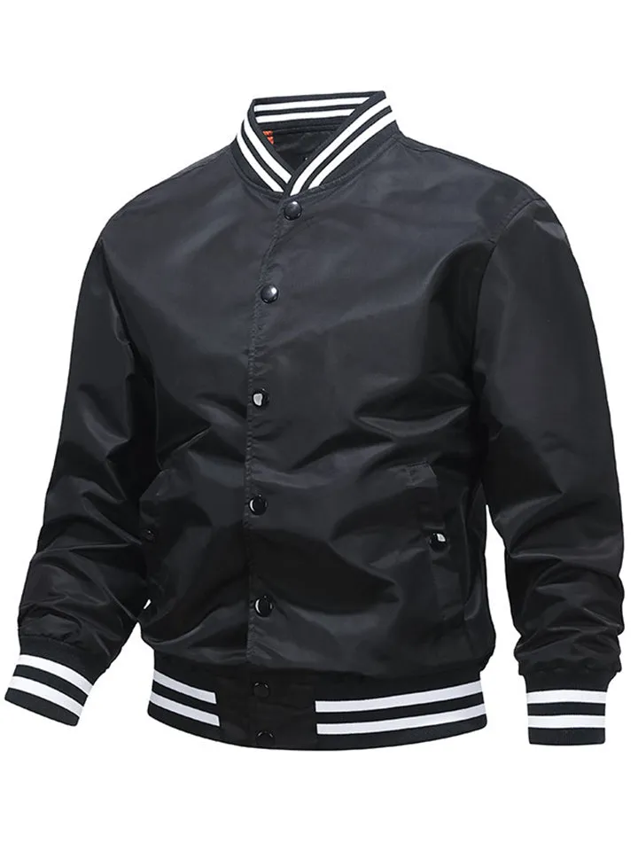 Trendy Vivid Men's Autumn Winter Stand-up Varsity Jacket