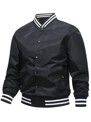 Trendy Vivid Men's Autumn Winter Stand-up Varsity Jacket