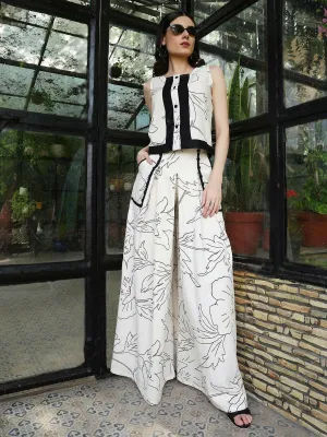 Tropical Bliss Off White Printed 2-Piece Set