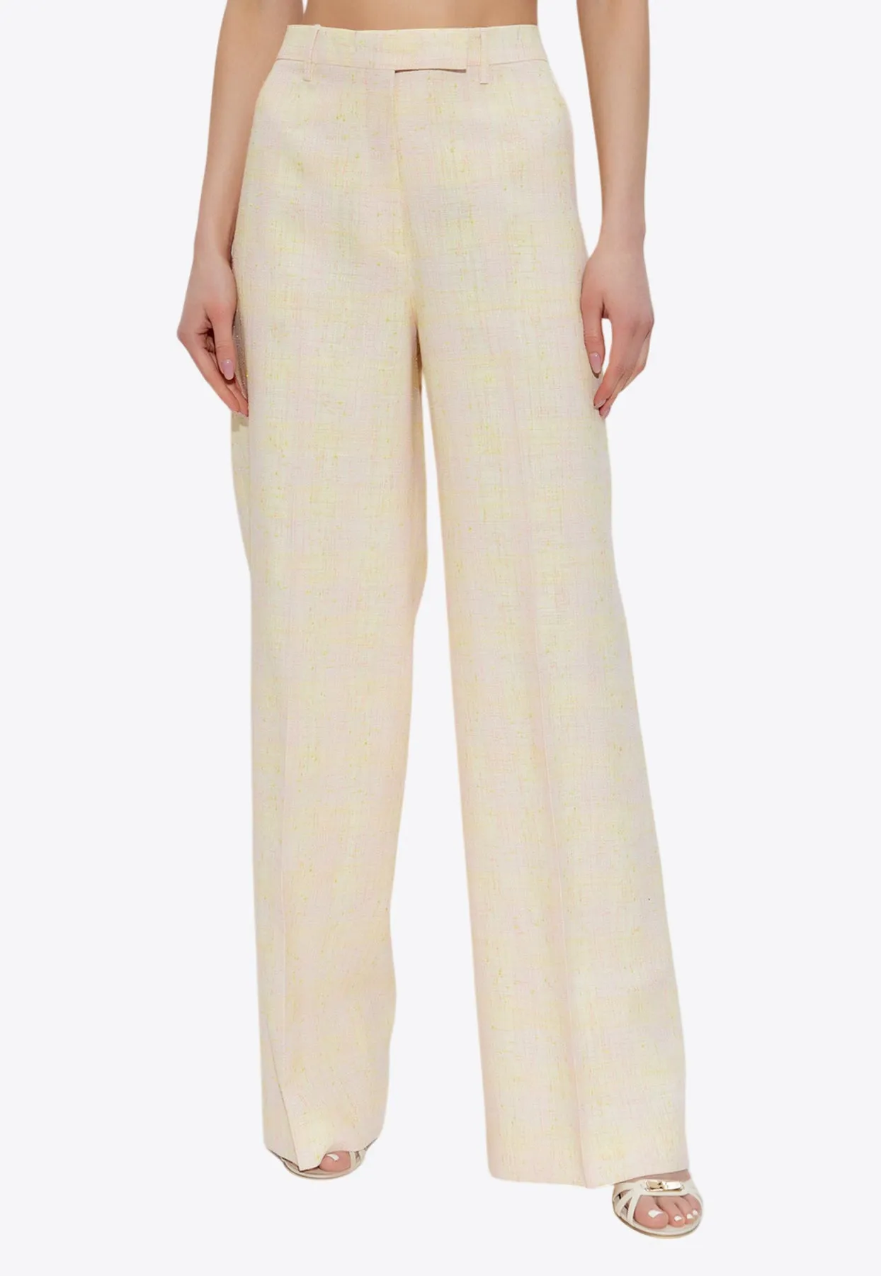 Tweed Wide-Leg Pants