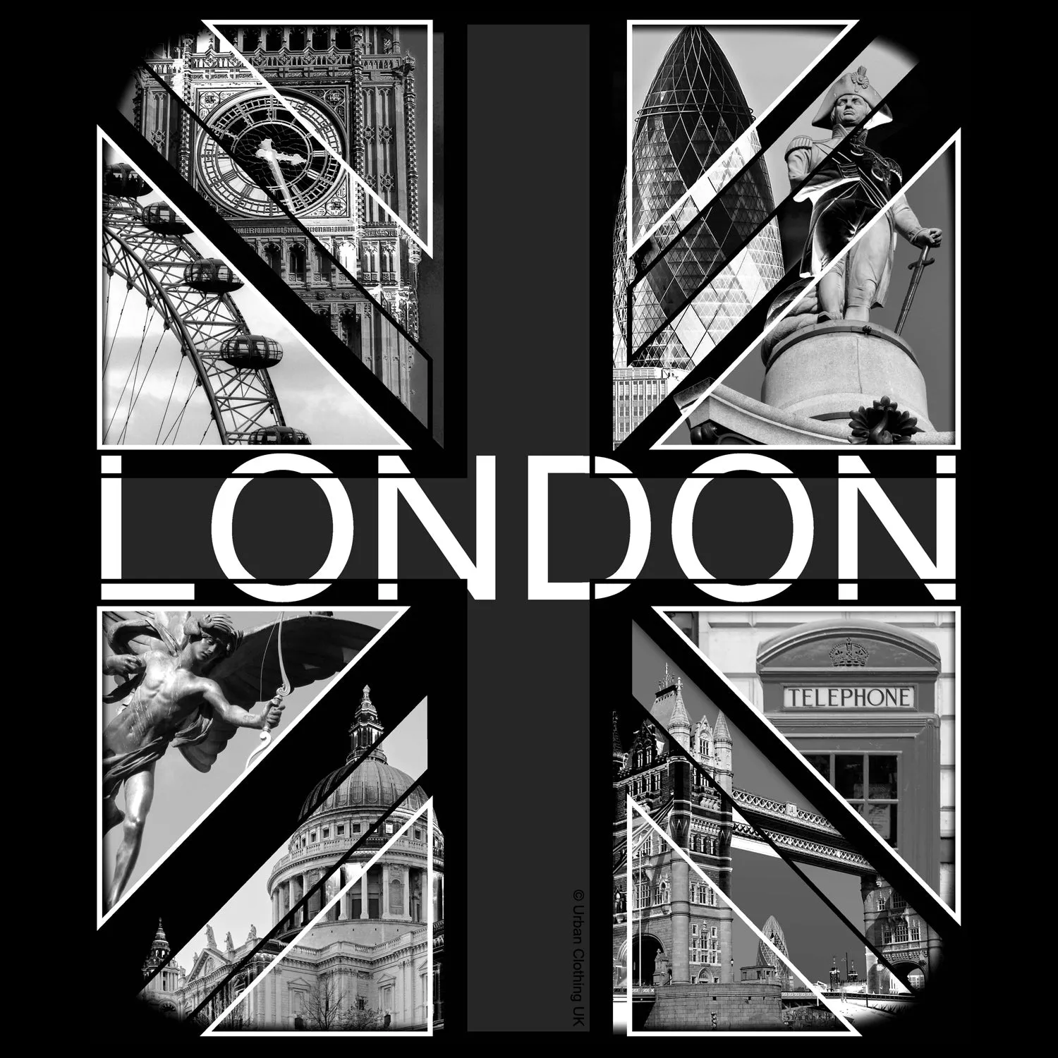 UA London Calling Monochrome Scenes Men's T-Shirt (Black)