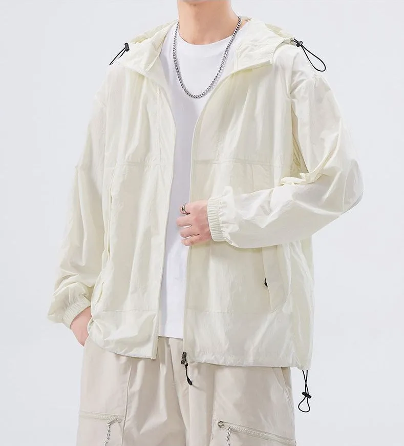UPF50  Outdoor Windbreaker with Drawstring Hem for Men