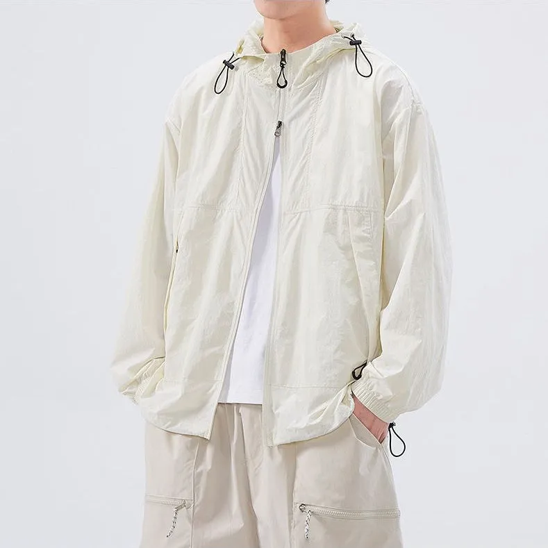 UPF50  Outdoor Windbreaker with Drawstring Hem for Men