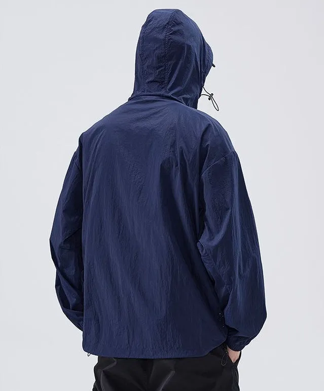 UPF50  Outdoor Windbreaker with Drawstring Hem for Men