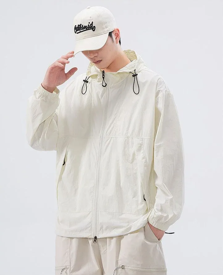 UPF50  Outdoor Windbreaker with Drawstring Hem for Men